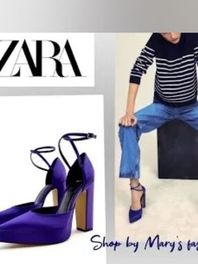 Zara Heeled Platform Shoes Purple BNWT. !!!